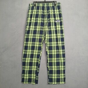 Seattle Seahawks Sleep Pants Mens Large Green Blue NFL Football Plaid Flannel